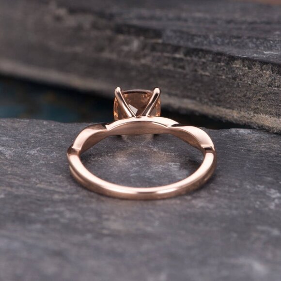 🎁 Rose Gold Square Cute Romantic Stone Ring for Women, VIP231 - Picture 6 of 8